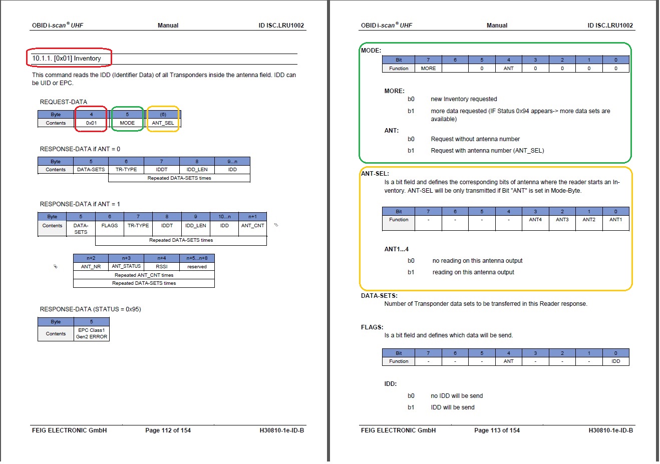 Системное руководство по протоколу для RFID-считывателя LRU1002