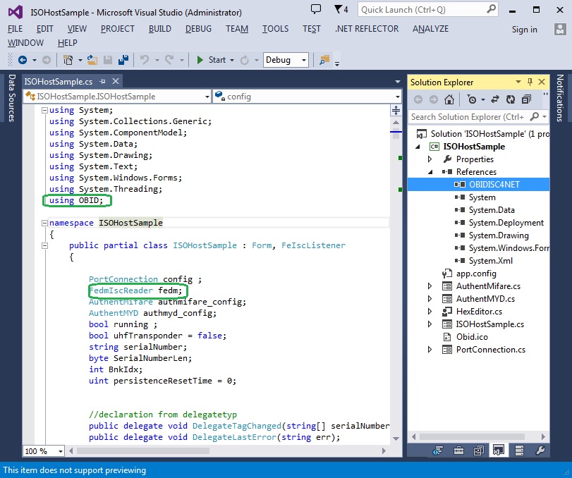 Пример исходного кода приложения для RFID оборудования